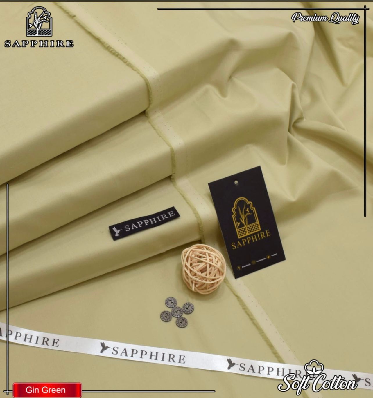 Sapphire Cotton (Gin Green)