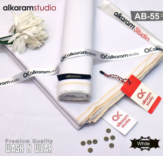Alkaram Boski Unstitched Men's Wear (WHITE)